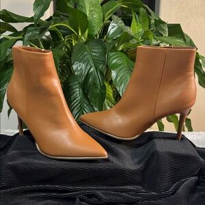 Marc Fisher Dark Natural Dalla Pointed Stiletto Heeled Booties Women's 11M